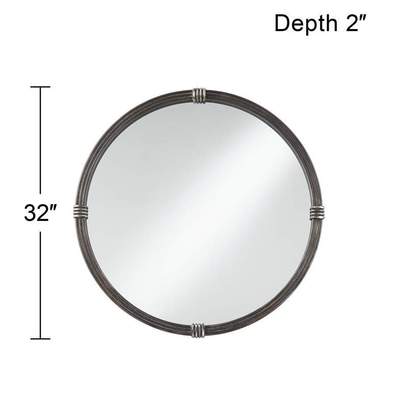 Image 7 Callie Black 32" Round Wall Mirror more views