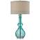 Callie Seaspray Green Tall Glass Table Lamp