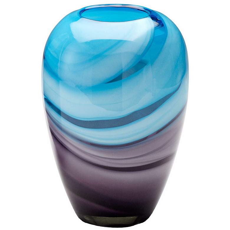 Image 1 Callie Turquoise and Purple 9 1/2 inch High Glass Vase