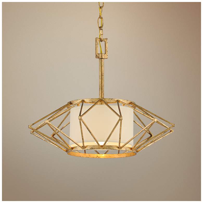 Image 1 Calliope 17 3/4" Wide Rustic Gold Leaf Pendant Light