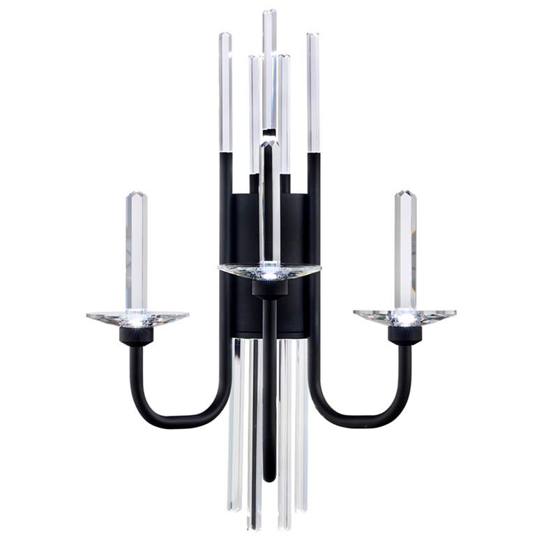 Image 1 Calliope 24"H x 16.5"W 3-Light Crystal Wall Sconce in Black