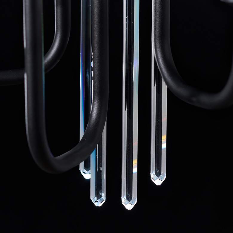 Image 2 Calliope 24"H x 16.5"W 3-Light Crystal Wall Sconce in Black more views