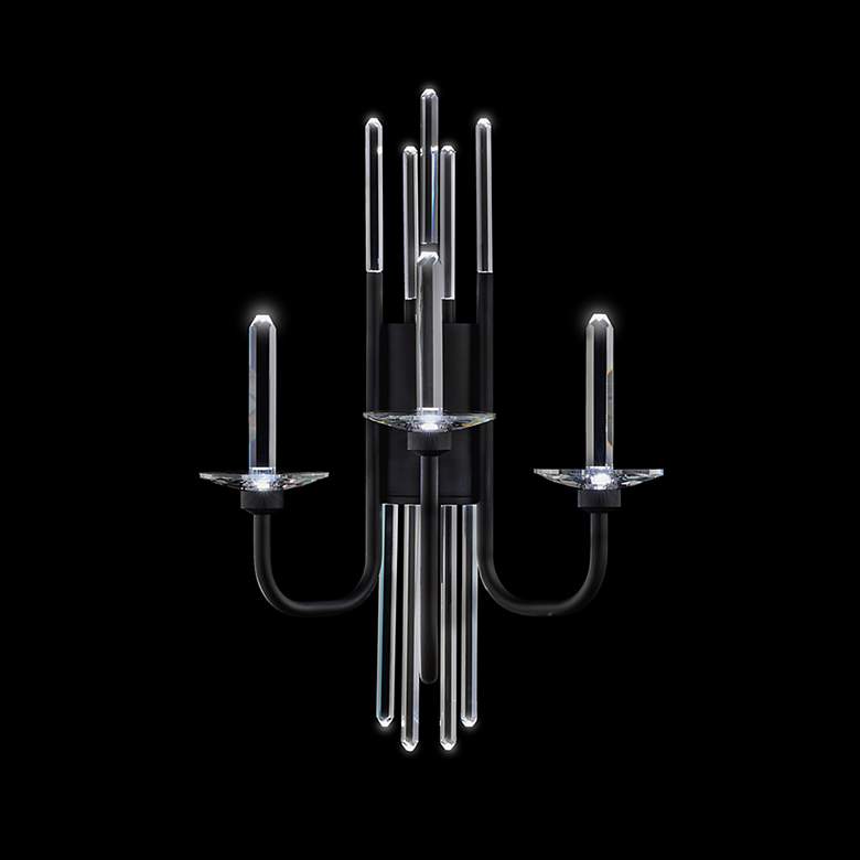 Image 5 Calliope 24"H x 16.5"W 3-Light Crystal Wall Sconce in Black more views