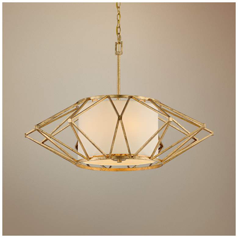 Image 1 Calliope 34" Wide Rustic Gold Leaf Pendant Light