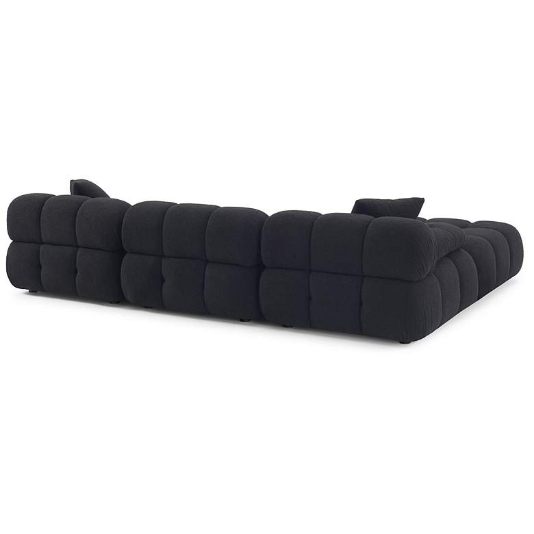 Image 7 Calliope Black Vegan Shearling 4-piece Modular Sectional more views