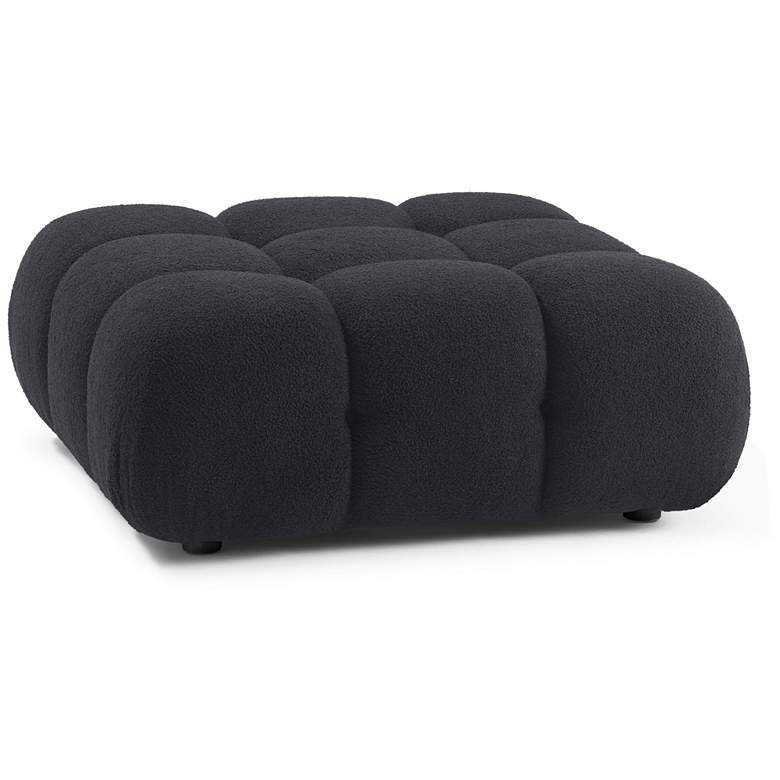 Image 1 Calliope Black Vegan Shearling Modular Ottoman