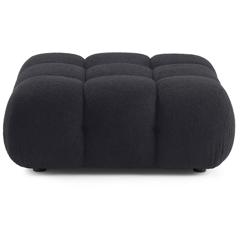 Image 2 Calliope Black Vegan Shearling Modular Ottoman more views