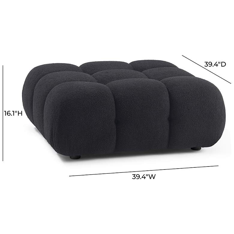 Image 4 Calliope Black Vegan Shearling Modular Ottoman more views