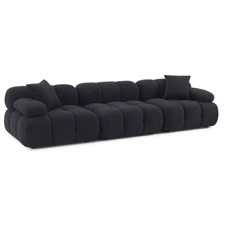 Image 1 Calliope Black Vegan Shearling Modular Sofa