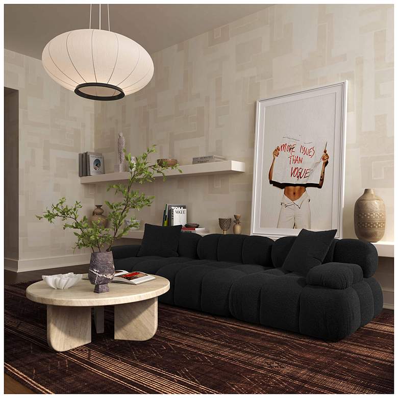 Image 2 Calliope Black Vegan Shearling Modular Sofa more views
