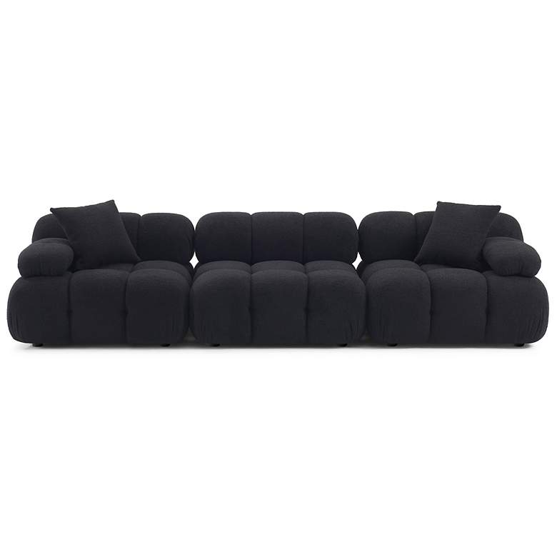 Image 3 Calliope Black Vegan Shearling Modular Sofa more views