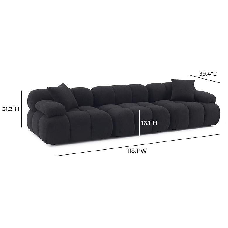 Image 6 Calliope Black Vegan Shearling Modular Sofa more views