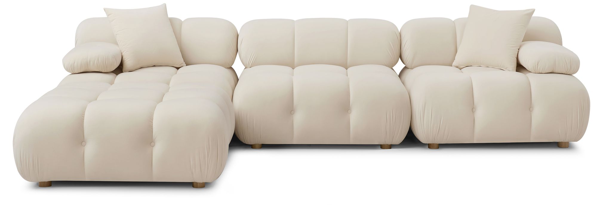 Image 2 Calliope Cream Performance Velvet 4-piece Modular Sectional more views