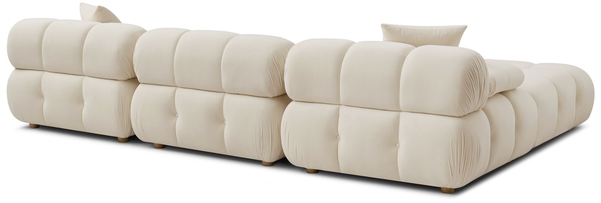 Image 3 Calliope Cream Performance Velvet 4-piece Modular Sectional more views