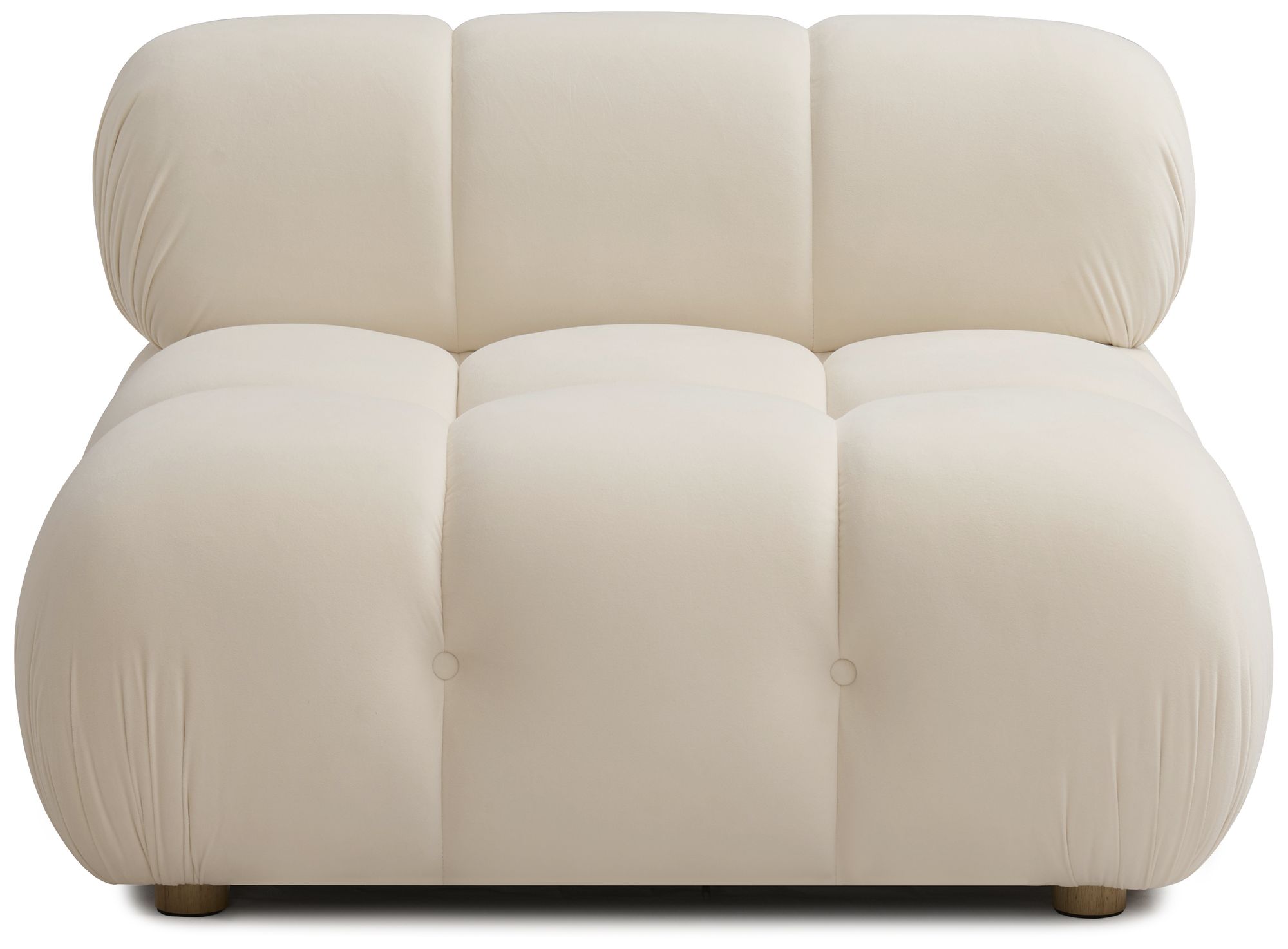 Image 2 Calliope Cream Performance Velvet Modular Armless Chair more views