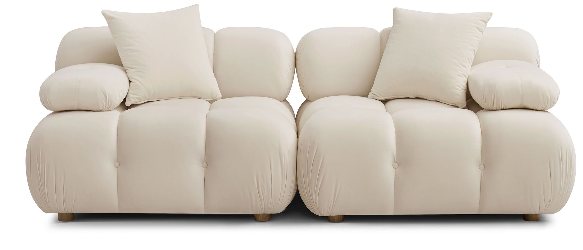 Image 2 Calliope Cream Performance Velvet Modular Loveseat more views