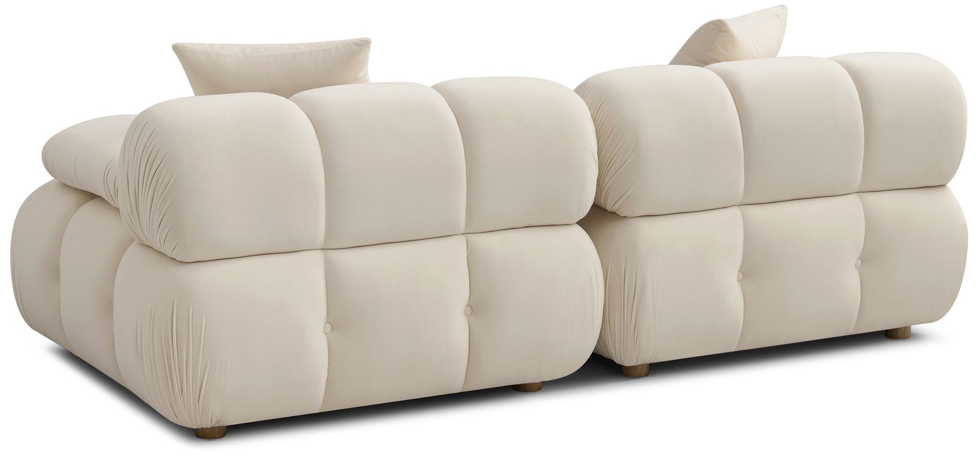 Image 3 Calliope Cream Performance Velvet Modular Loveseat more views