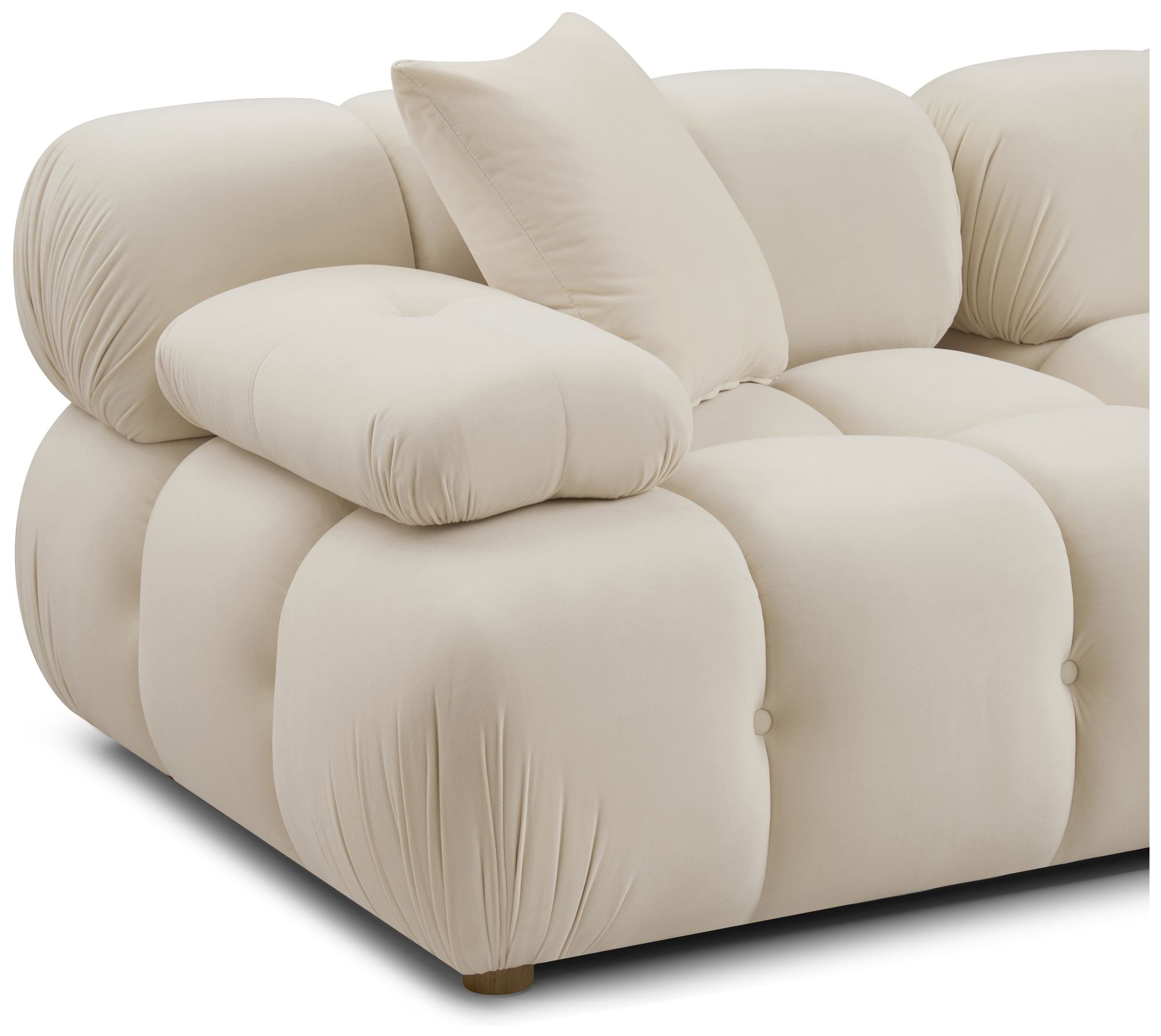 Image 4 Calliope Cream Performance Velvet Modular Loveseat more views