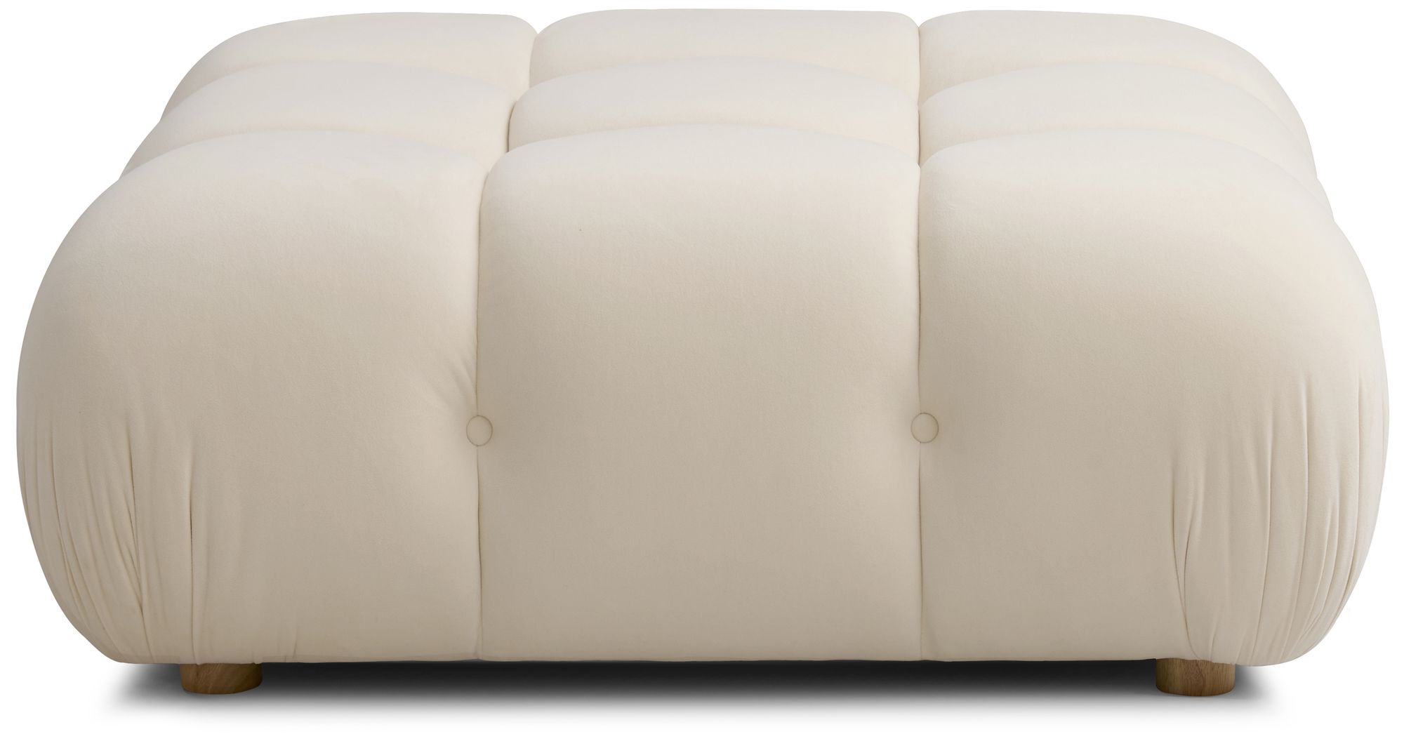 Image 2 Calliope Cream Performance Velvet Modular Ottoman more views
