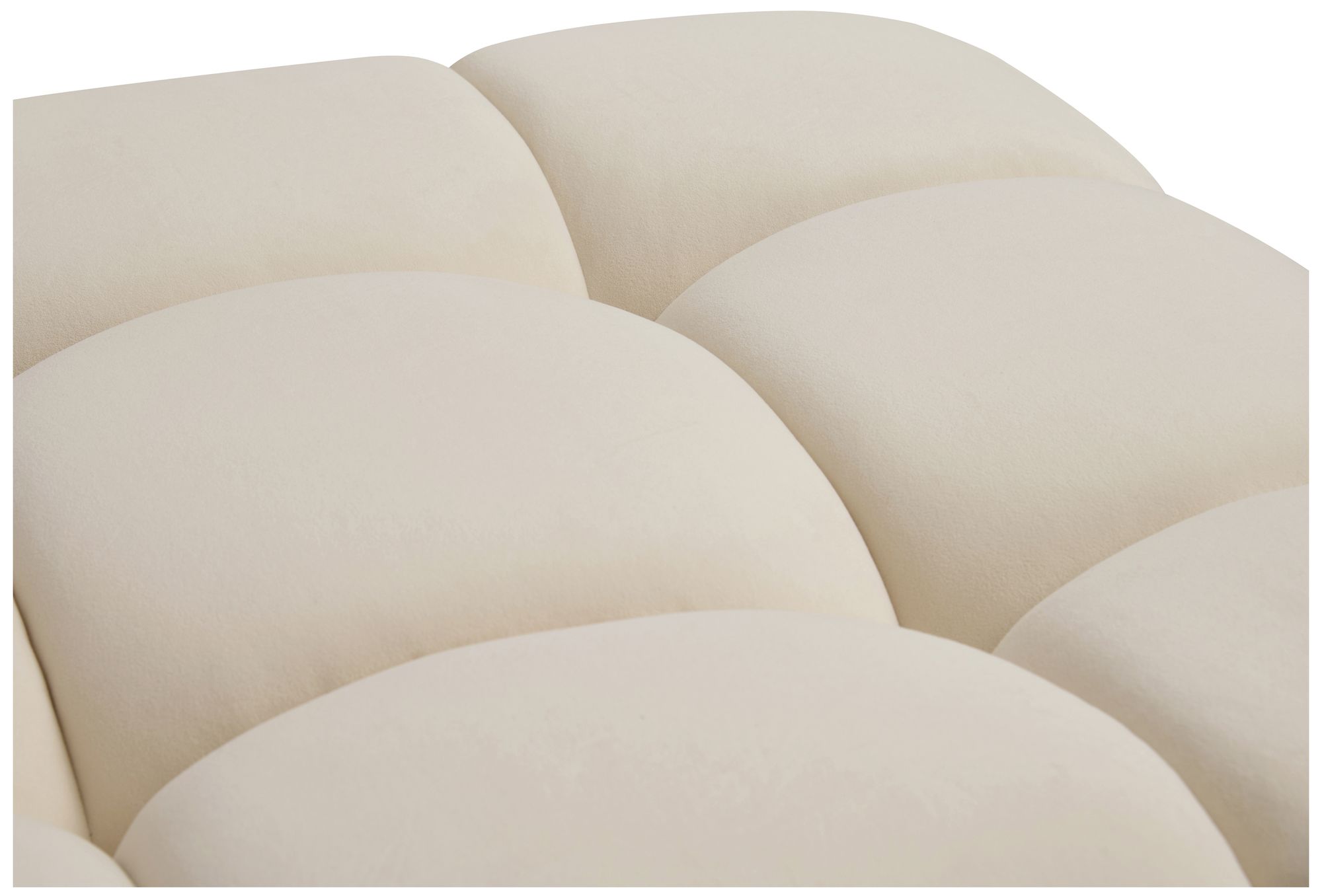 Image 3 Calliope Cream Performance Velvet Modular Ottoman more views