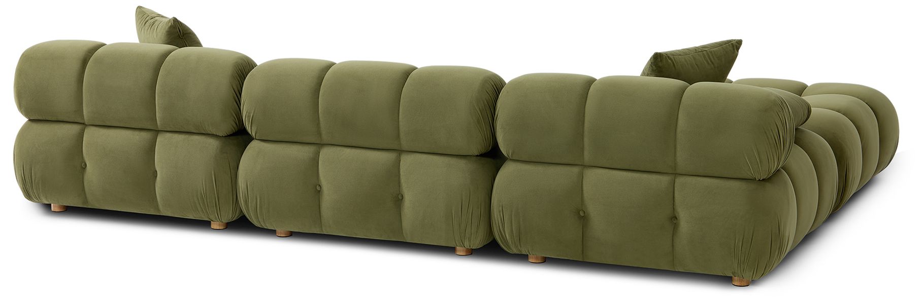 Image 3 Calliope Olive Green Performance Velvet 4-piece Modular Sectional more views