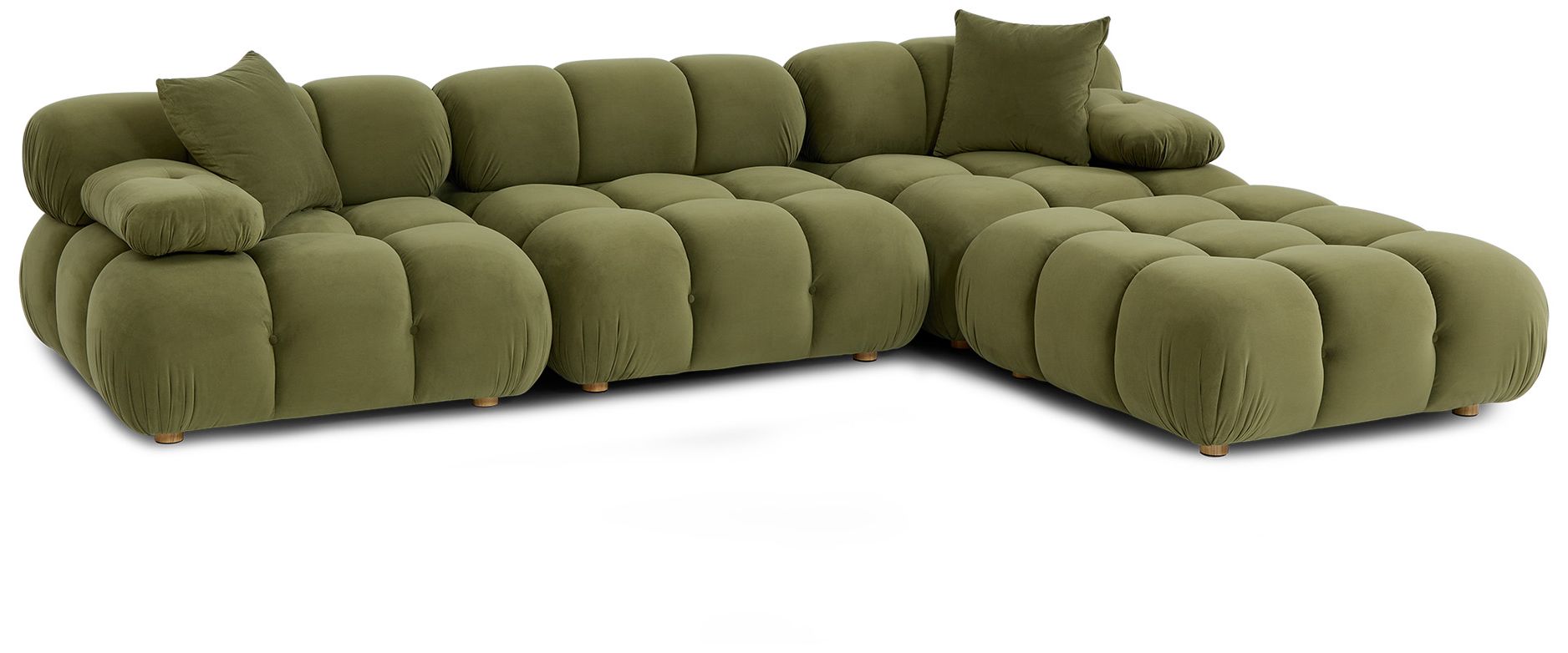 Image 6 Calliope Olive Green Performance Velvet 4-piece Modular Sectional more views