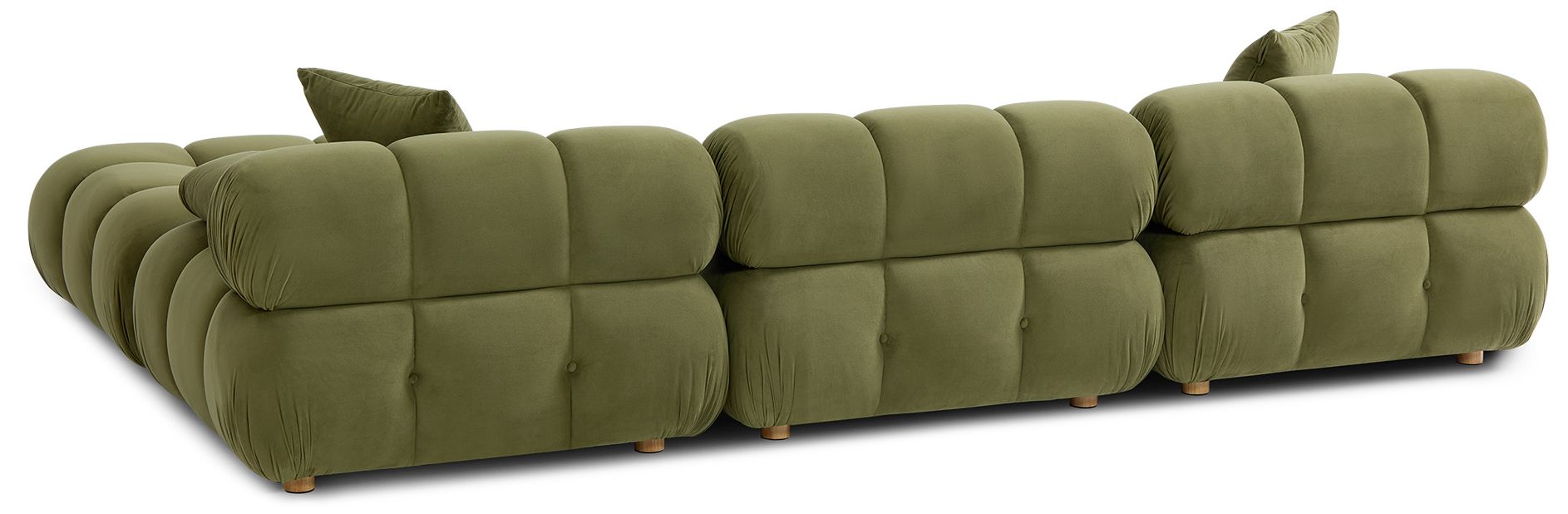 Image 7 Calliope Olive Green Performance Velvet 4-piece Modular Sectional more views