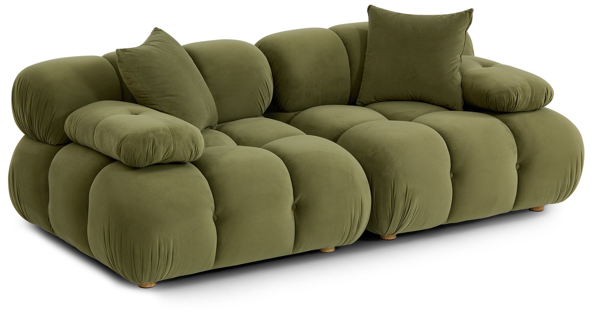 Image 2 Calliope Olive Green Performance Velvet Modular Loveseat more views