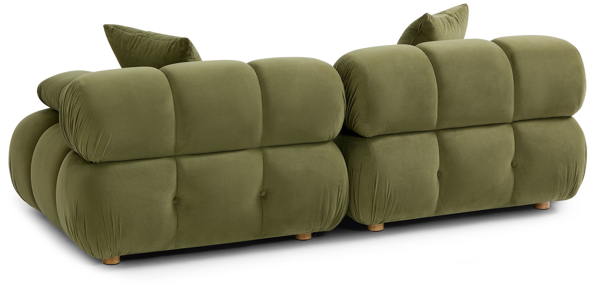 Image 3 Calliope Olive Green Performance Velvet Modular Loveseat more views