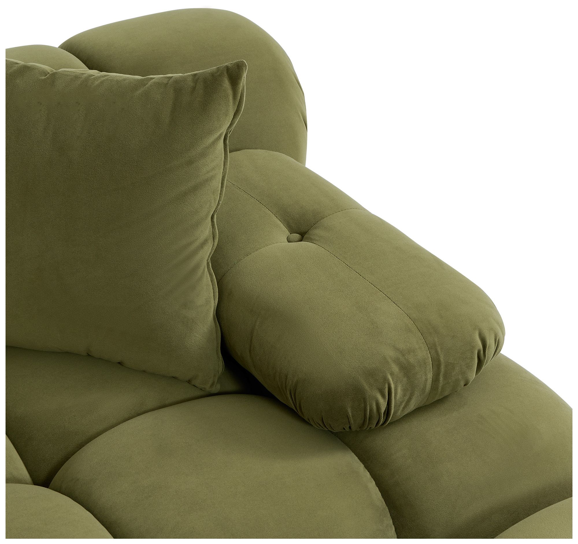 Image 4 Calliope Olive Green Performance Velvet Modular Loveseat more views