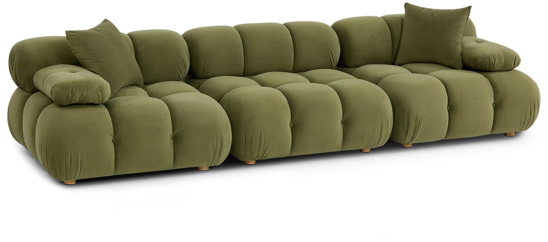 Image 2 Calliope Olive Green Performance Velvet Modular Sofa more views