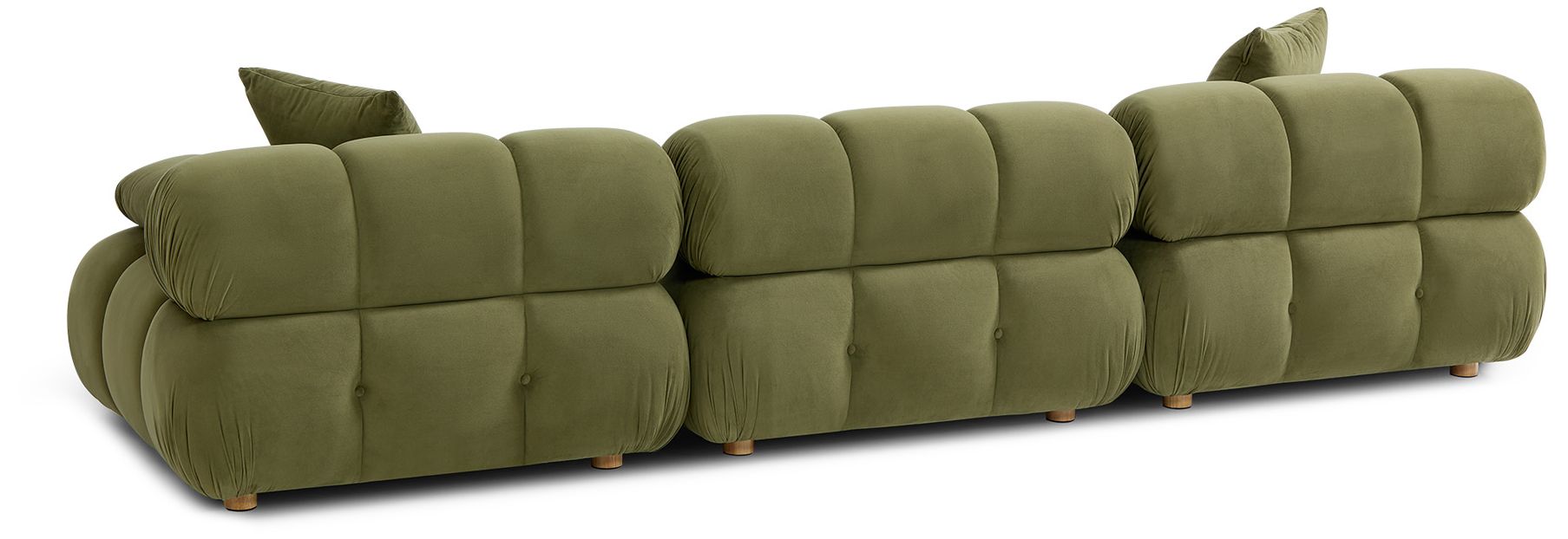 Image 3 Calliope Olive Green Performance Velvet Modular Sofa more views