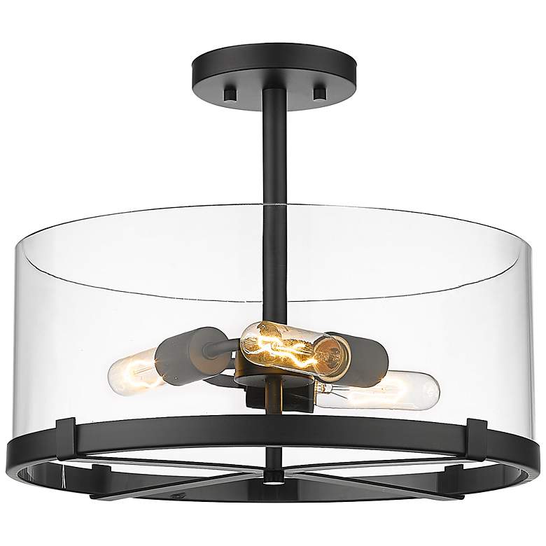 Image 3 Callista 16 1/2" Wide Matte Black 3-Light Ceiling Light