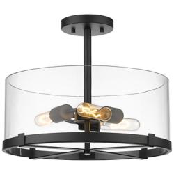 Callista 16 1/2" Wide Matte Black 3-Light Ceiling Light
