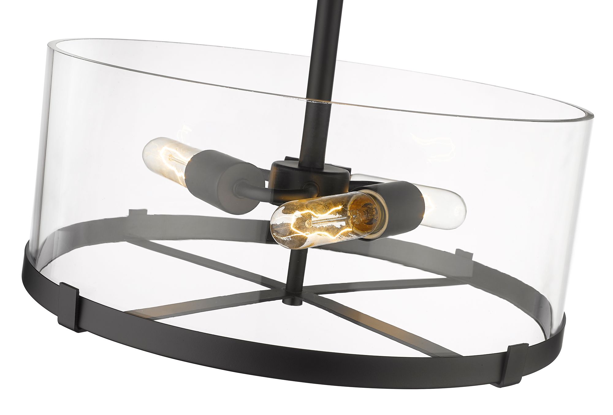 Callista 16 1/2" Wide Matte Black 3-Light Ceiling Light in scene