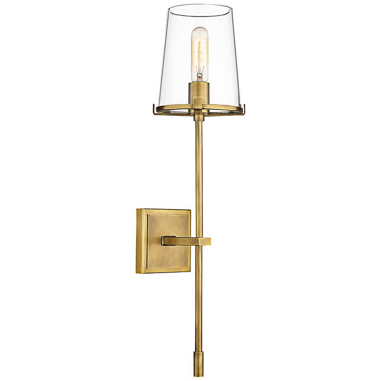Image 1 Callista 26" High Rubbed Brass Wall Sconce