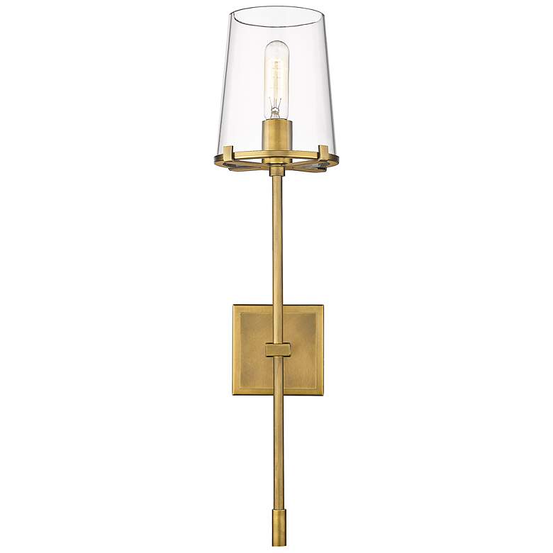 Image 4 Callista 26" High Rubbed Brass Wall Sconce more views
