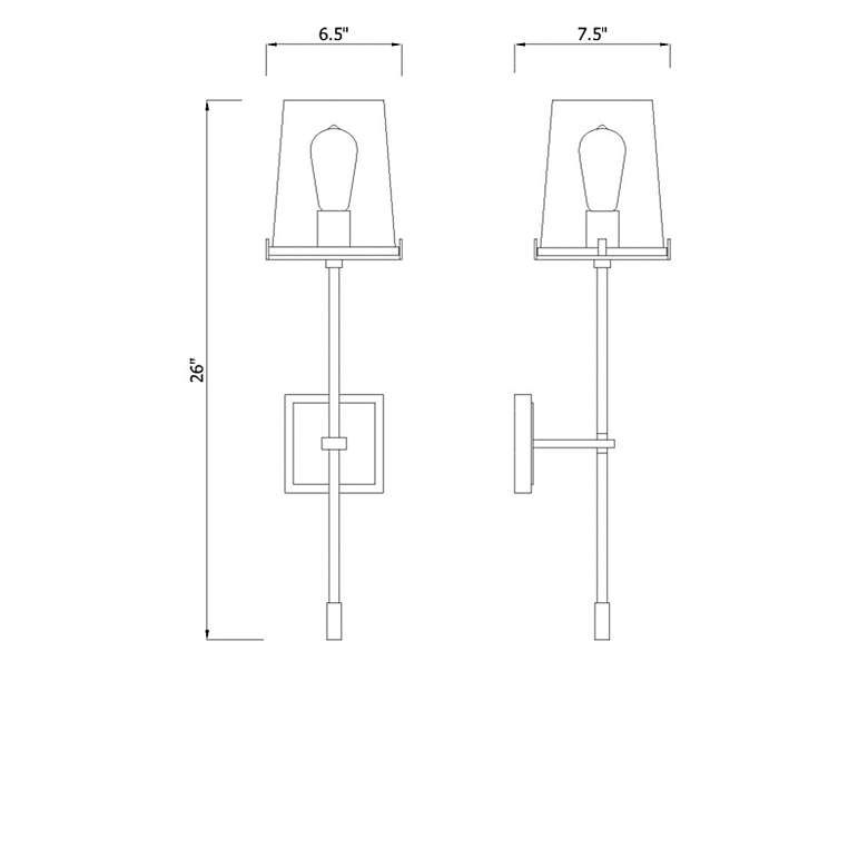 Image 7 Callista 26" High Rubbed Brass Wall Sconce more views