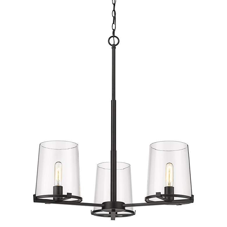 Image 3 Callista 28" Wide Matte Black 3-Light Chandelier