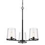 3_Callista 28" Wide Matte Black 3-Light Chandelier