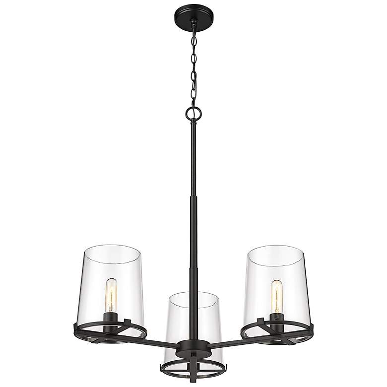 Image 6 Callista 28" Wide Matte Black 3-Light Chandelier more views
