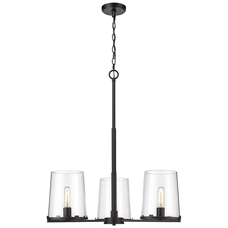 Image 7 Callista 28" Wide Matte Black 3-Light Chandelier more views