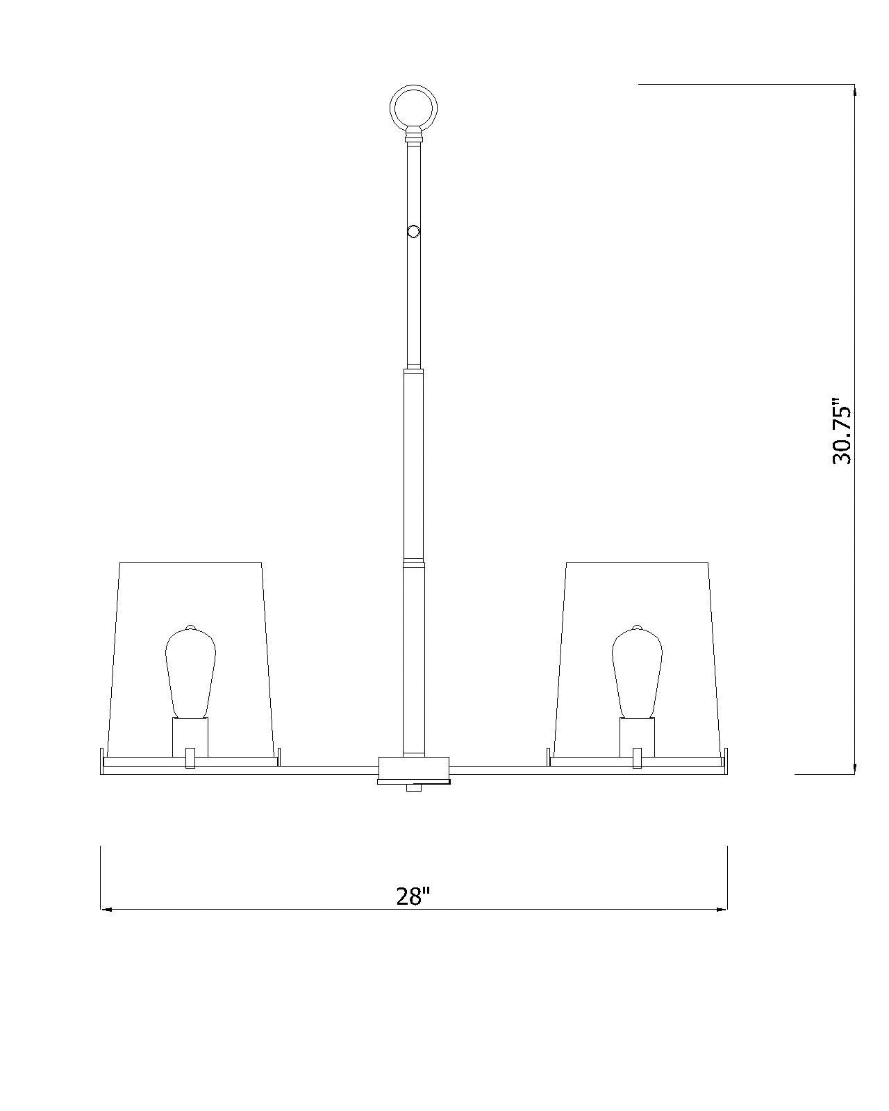 Callista 28" Wide Matte Black 3-Light Chandelier in scene