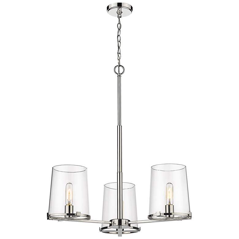 Image 2 Callista 28" Wide Polished Nickel 3-Light Chandelier
