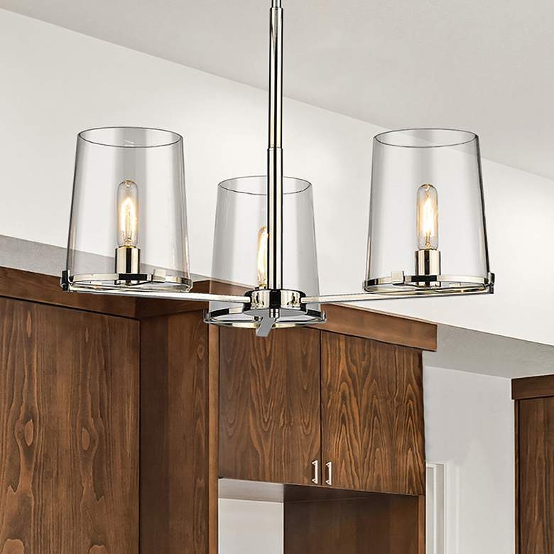 Image 1 Callista 28" Wide Polished Nickel 3-Light Chandelier