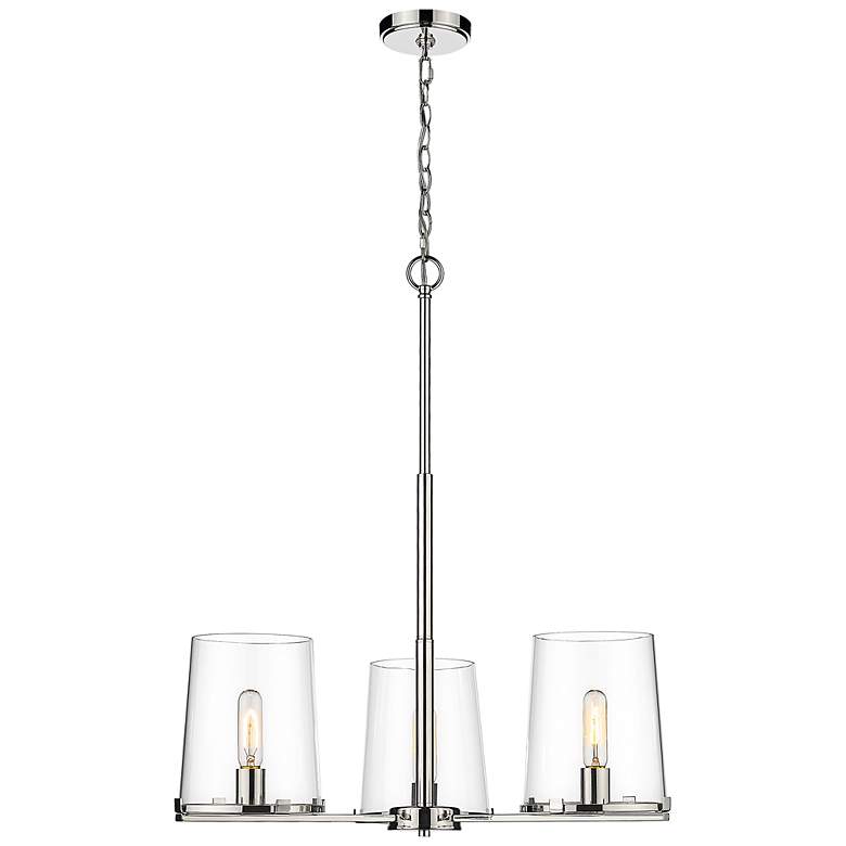 Image 5 Callista 28" Wide Polished Nickel 3-Light Chandelier more views