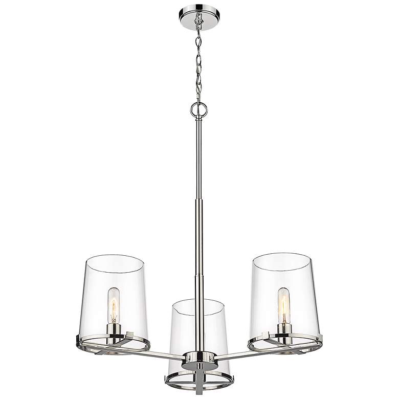 Image 6 Callista 28" Wide Polished Nickel 3-Light Chandelier more views