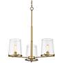 3_Callista 28" Wide Rubbed Brass 3-Light Chandelier