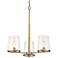 Callista 28" Wide Rubbed Brass 3-Light Chandelier