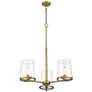 6_Callista 28" Wide Rubbed Brass 3-Light Chandelier more views